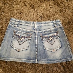 Michel blue denim mini skirt